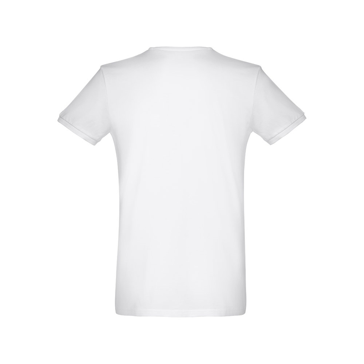 THC SAN MARINO WH. Męski T-shirt z krótkim rękawem z czesanej bawełny. Kolor biały